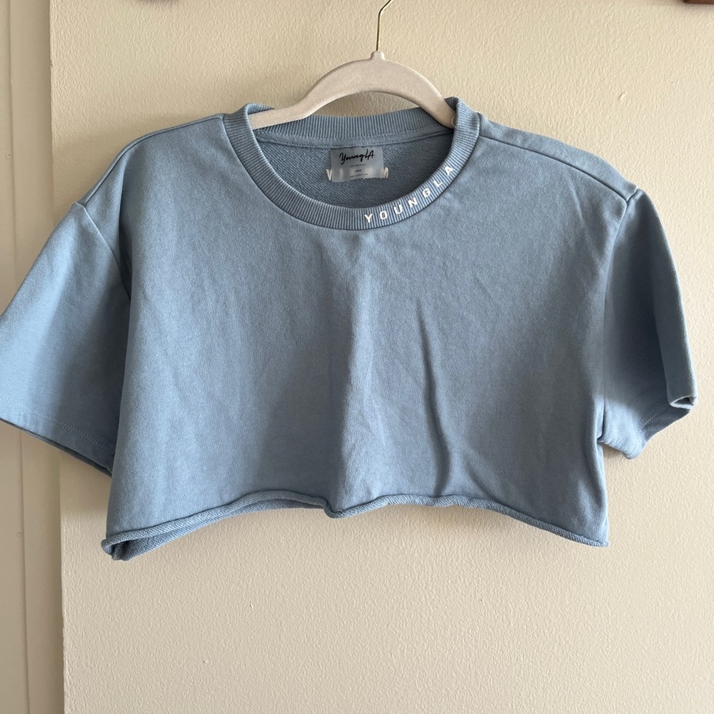 YoungLA Light Blue Crop Top T-shirt